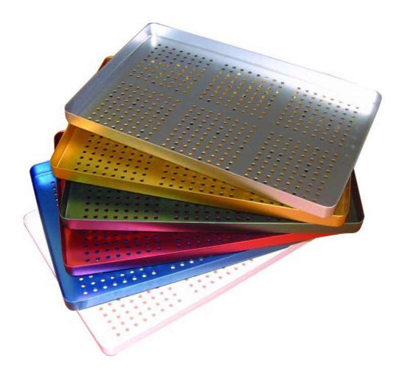 Rectangular perforated instrument trays